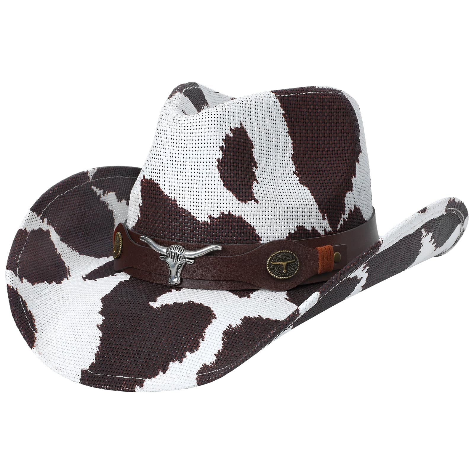WQWOVRVO Cowboy Hat Cowgirl Hat Western Cowboy Hats for Women Mens Straw Wide with Shapeable Brim Cowboy Hat