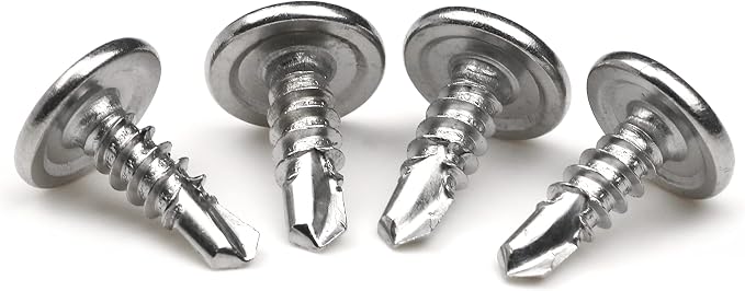 100 tornillos autorroscantes acero inoxidable 410 #8 x 1/2 pulg miniatura 5