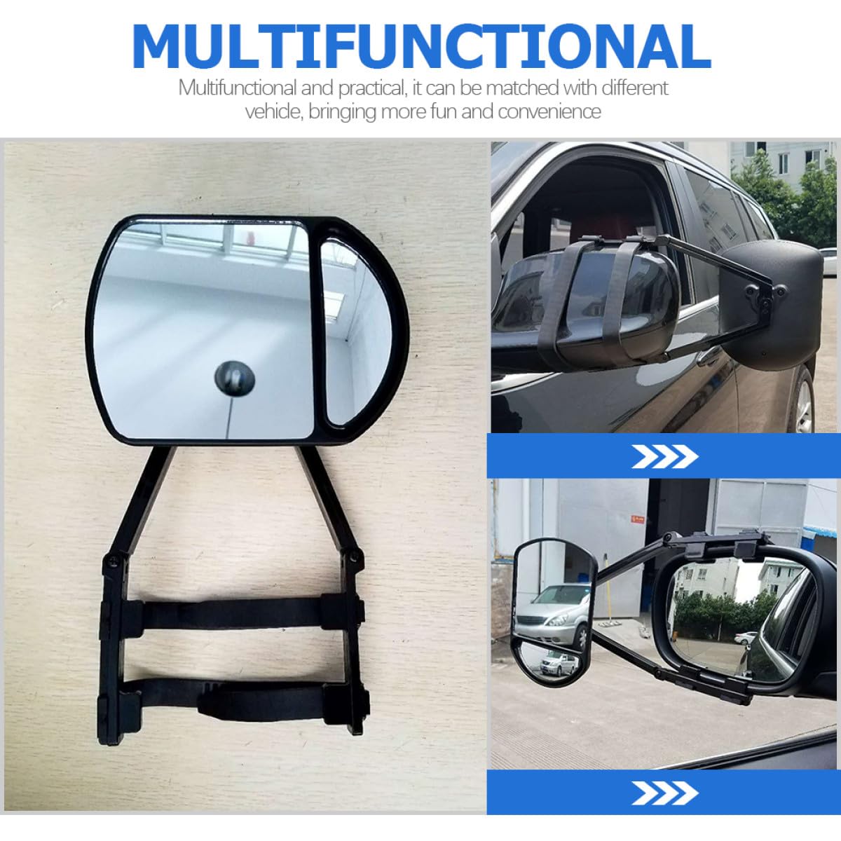 Extensión de Espejo Ajustable para Remolques y Camiones Espejo Lateral Ampliado para Remolque de Coche Accesorio para Retrovisor de Vehículo Resistente y Antivibración Uso en