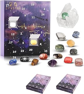 2023 Halloween Advent Calendar, 24 Day Natural Crystal Agate Fossils Day,the Magic of Geology with 2023 Advent Calendar, Rock Collection Countdown Calendar Gifts For Boys Girls (2PCS)