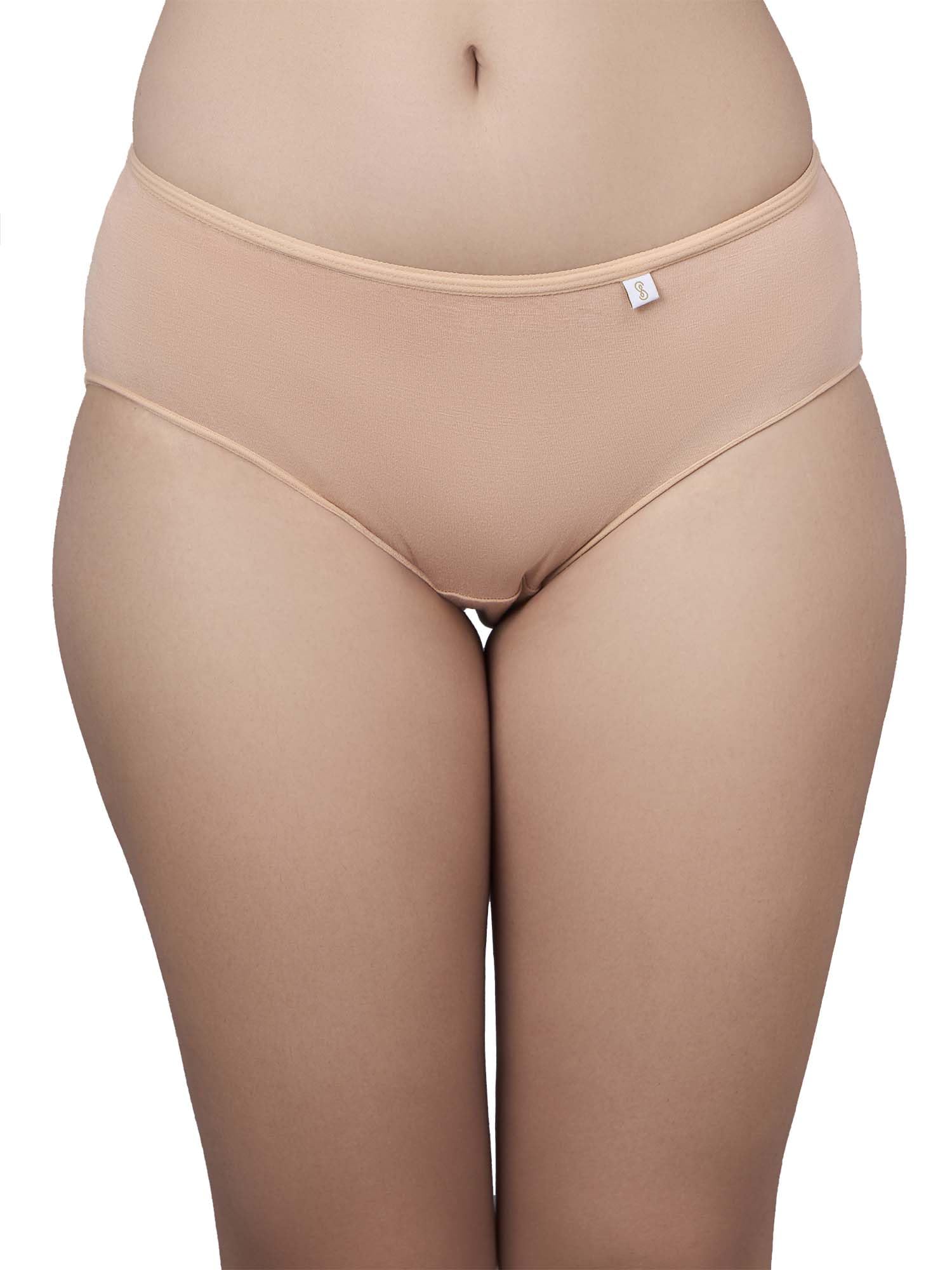 inner sense Bamboo Hipster Panty for Women, Skin, Size L-picture-26