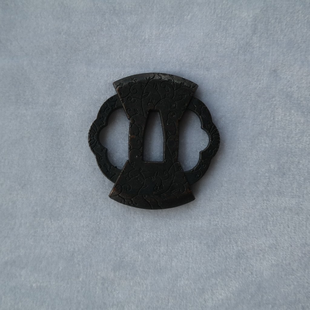 BOHIHYU Japanese Katana Sword Guard (Tsuba) - Hand-Forged Alloy Samurai Tsuba 3.2