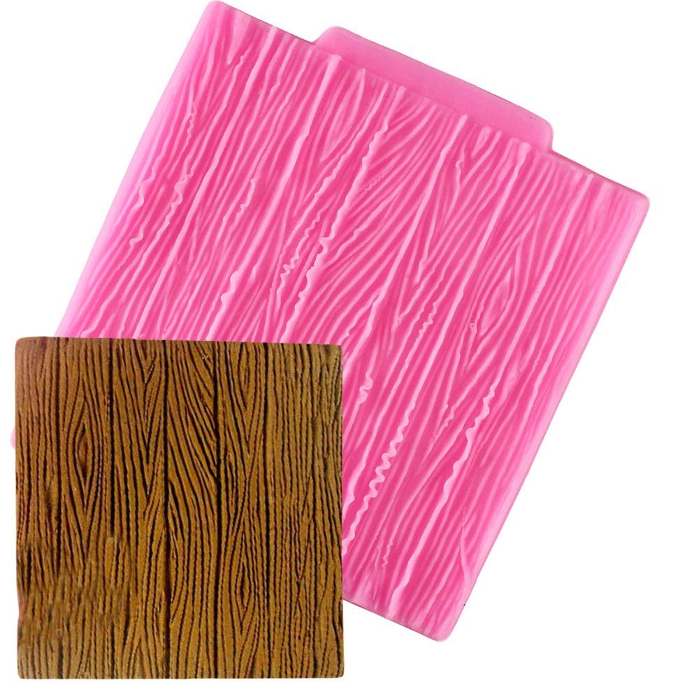 Bontannd Pink Tree Bark Texture Wood Pattern Mat Fondant Silicone Mould Cake Decoration Sugar Mold Baking Sugarcraft Chocolate Mold