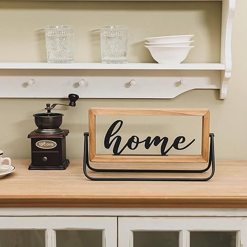 Miniatura 4 de NIKKY HOME Letrero de madera para el hogar, letrero de letras con recorte independiente para el hogar, letrero rústico para mesa, letrero decorativo