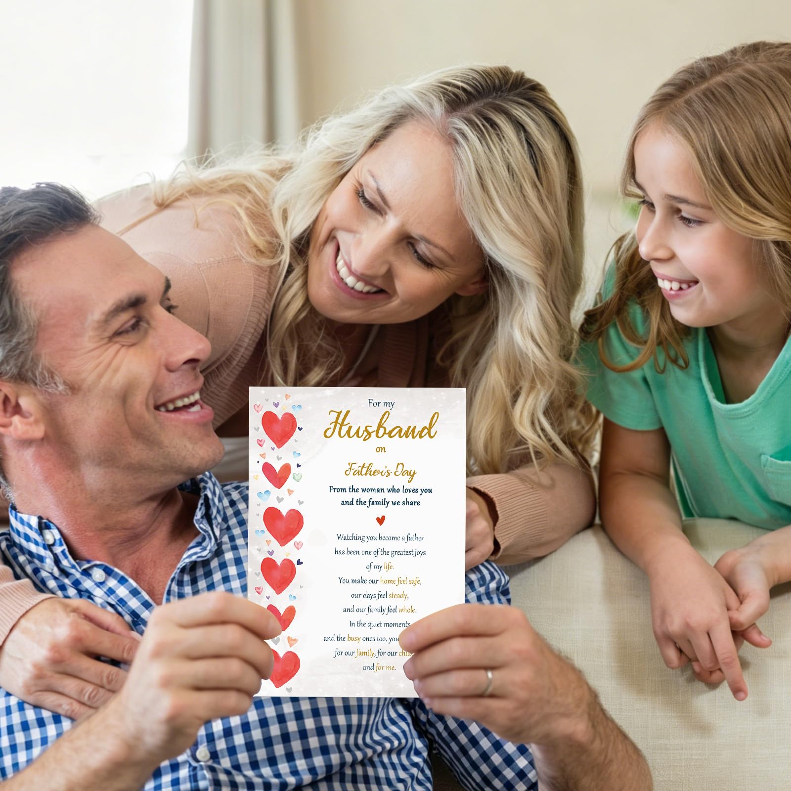 Beixian Biglietto per la festa del papà per marito da moglie, biglietto sentimentale per la festa del papà, biglietto romantico per papà dalla donna che ti ama, decorazione ricordo della famiglia per