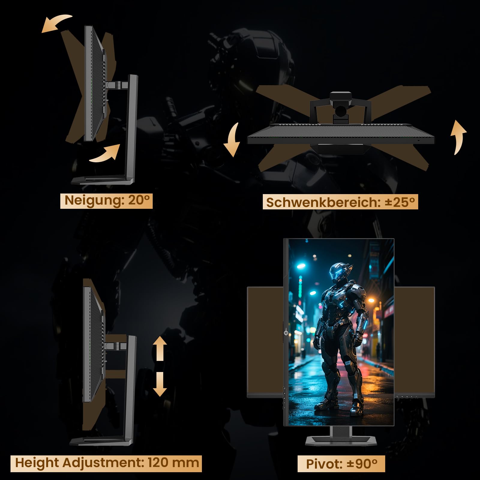 Titan Army 27'' Mini LED Schermo PC Gamer, 4K 160Hz & FHD 320Hz Monitor Gaming, HDR1000 153% sRGB DeltaE<2 10Bit, DyDs, Adaptive Sync, Altoparlanti integrati, HDMI2.1 DP 1.4 Type-C, P275MV Plus