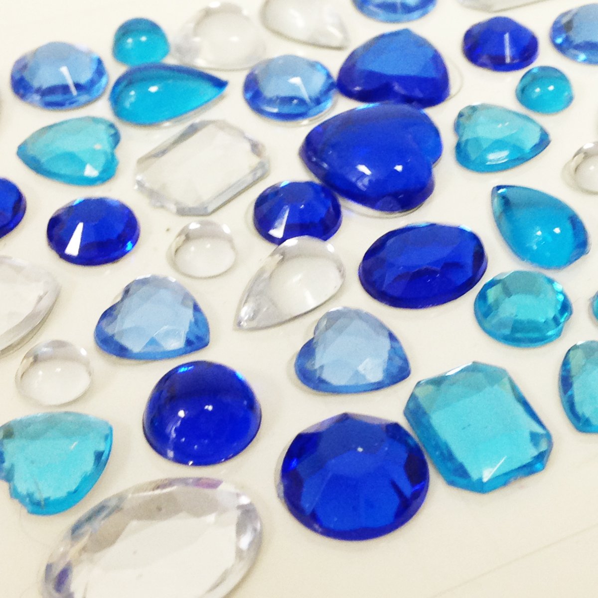 Wrapables Acrylic Self Adhesive Crystal Gem Stickers, Blue, 2-Pack