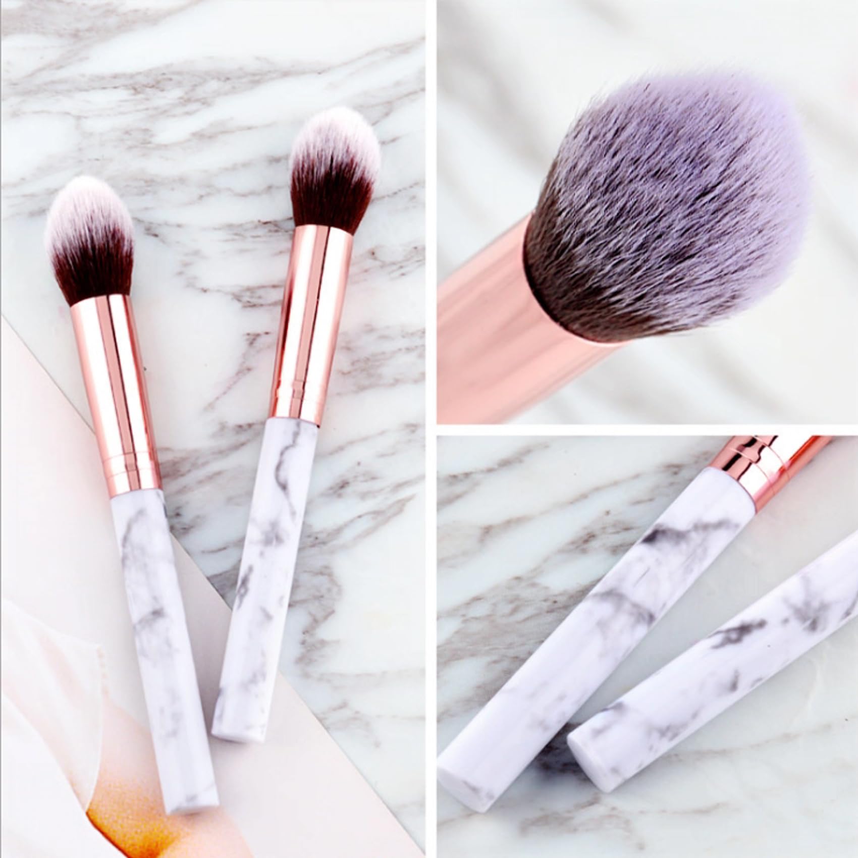 Pinceaux Maquillages 10 PCS Set Pinceaux Maquillages Professionnels Pinceau pour Fond de Teint Poudre, Fard à Paupières, Contour?Blanc?