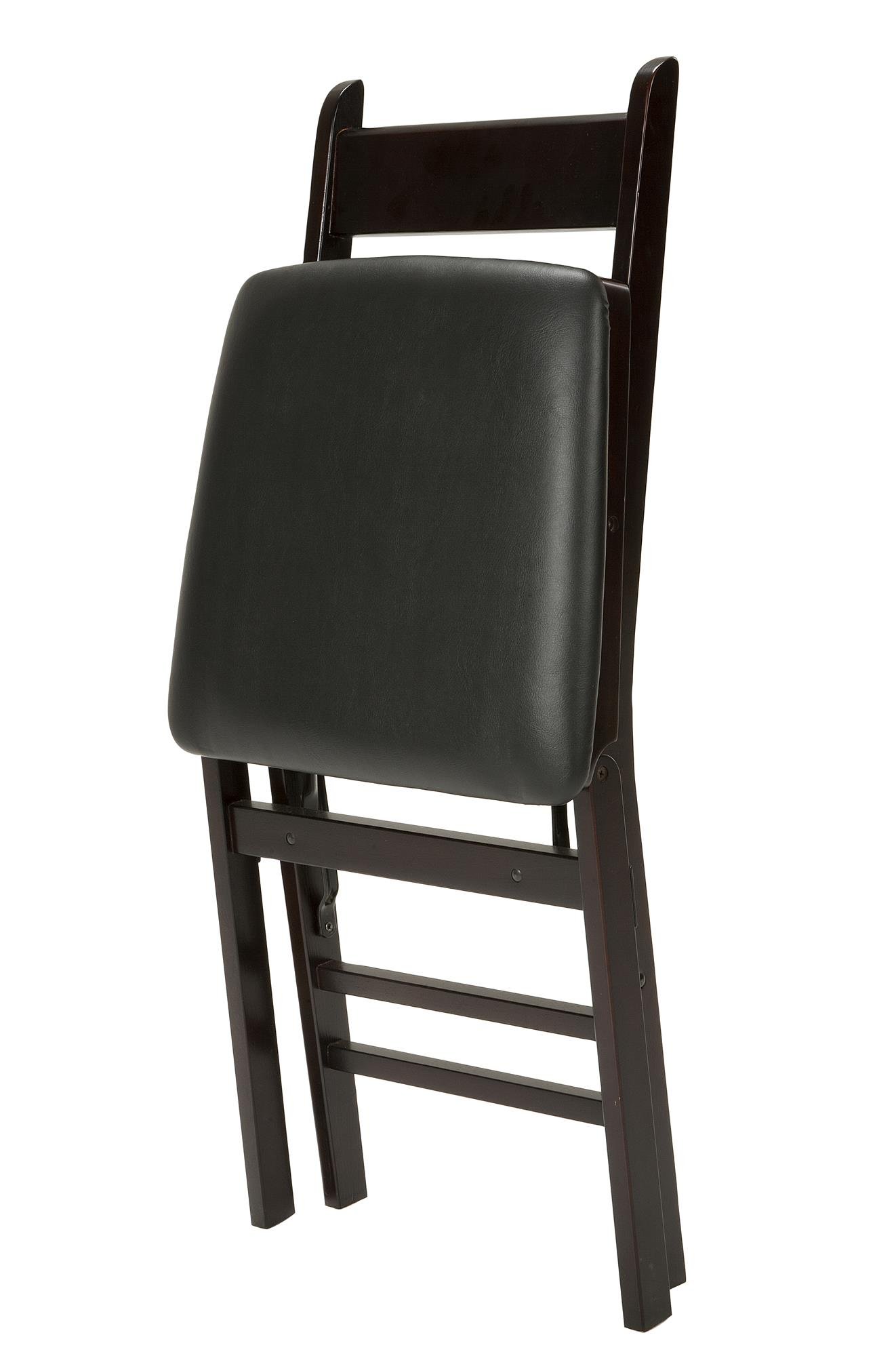 Cosco Wood Folding Chair with vinyl seat & Ladder Back, 2 pack
