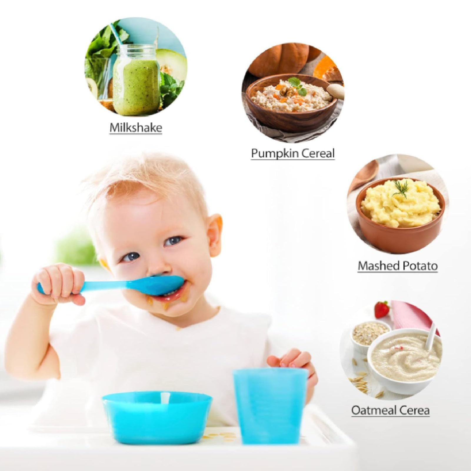 200W 2L Mini Robot da Cucina Mini Food Caramine per Alimenti Multifunzionali per Alimenti per Bambini, Carne, Cipolla, Verdure, Noci