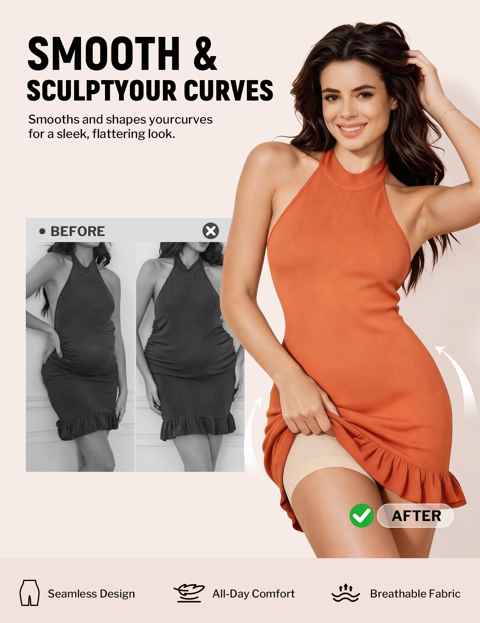 Shapewear Tummy Control Shorts for Women, High Waisted Shapewear Shorts