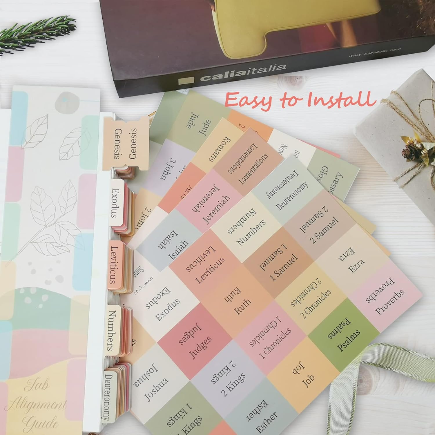 Earth Tone Bible Tabs for Old and New Testament, Catholic Bible Tabs, 100 Pcs Study Bible Index Tabs, Laminated & Tear-Resistant for Women/Men/Boys/Girls, Bible Journaling Supplies, Christian Gift