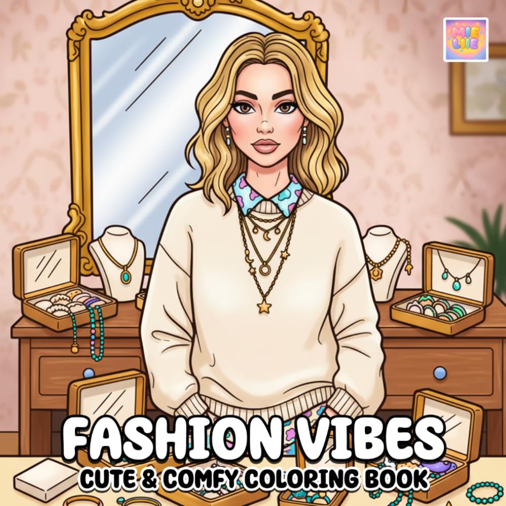 Fashion Vibes Coloring Book: Adorable Fashion Looks, Cozy Everyday Moments, and Stylish Scenes to Color