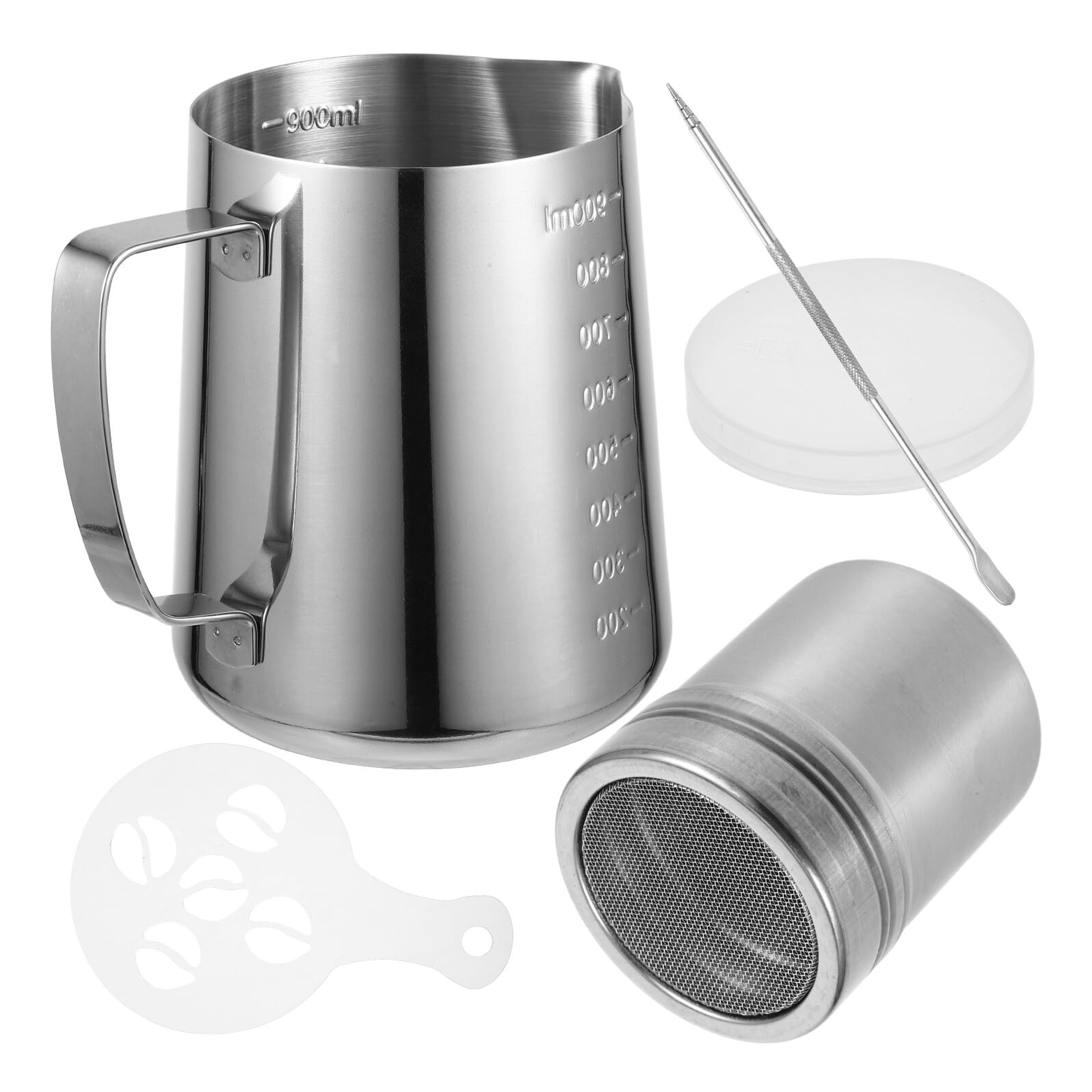 Pichet à lait acier inoxydable 304 récipient graduation 1000ml pour cappuccino