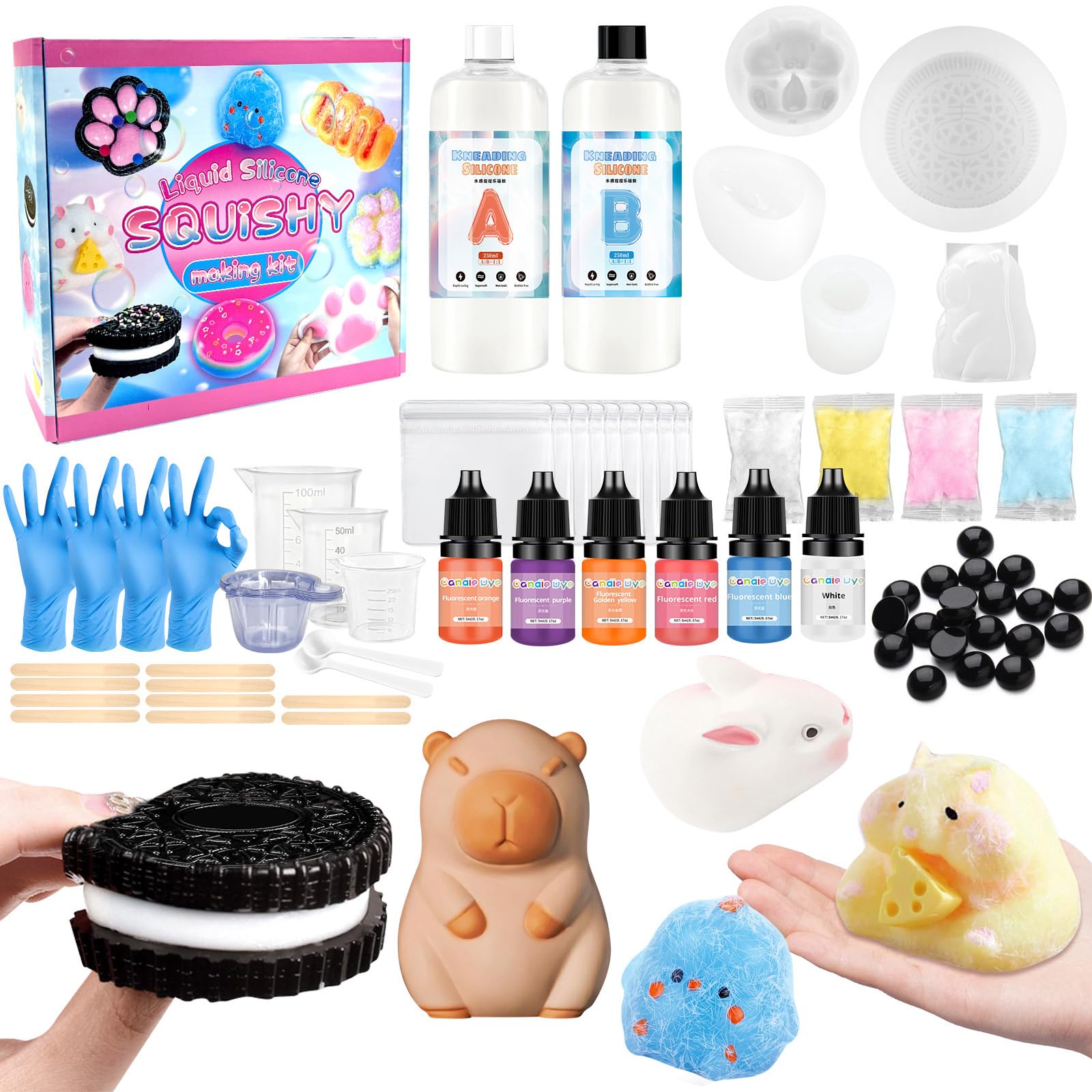 Squishy Selber Machen Set 500ML Flüssigsilikon Making Kit 1:1-Verhältnis DIY Kreative Geschenke