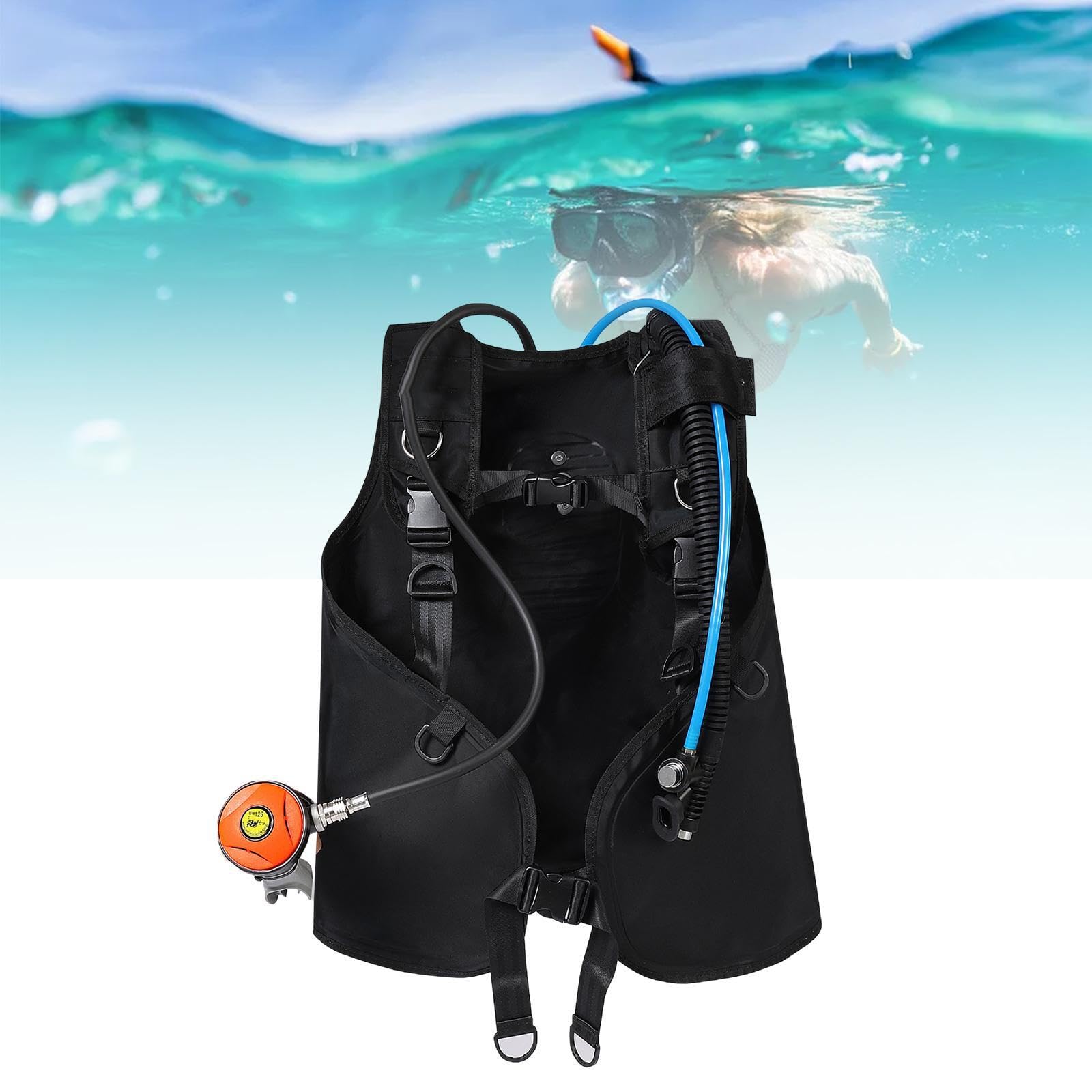 Gilet stabilisateur de plongée sous-Marine (50 cm x 110 cm) avec détendeur intégré. Idéal pour la plongée, Le Surf, Le Snorkeling et Les Sports Nautiques.