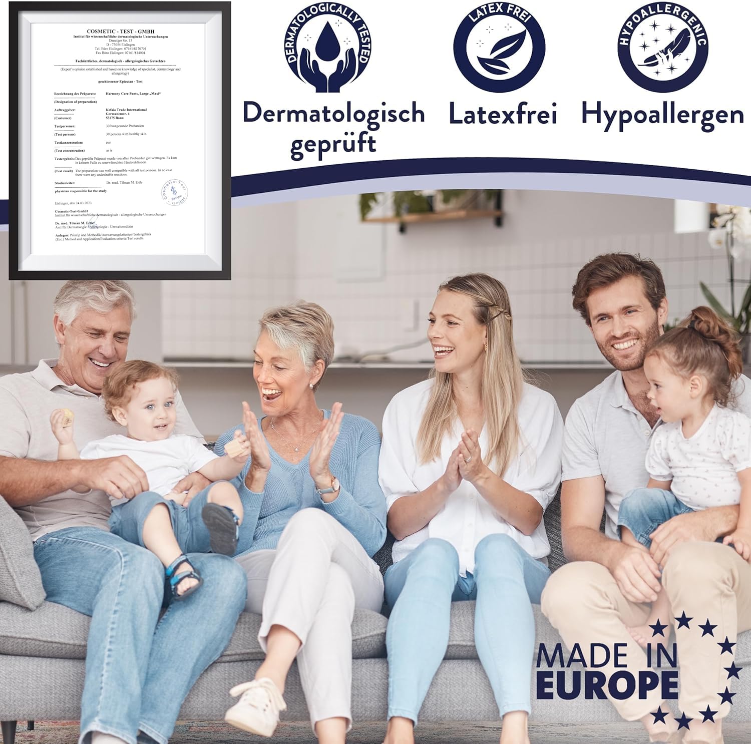 Harmony Care ® Premium Pants MAXI saugstarke Windeln für Erwachsene – diskrete Inkontinenz Pants für Männer und Frauen - extra auslaufsichere Erwachsenen Windel, Gr.M - 8 Stück