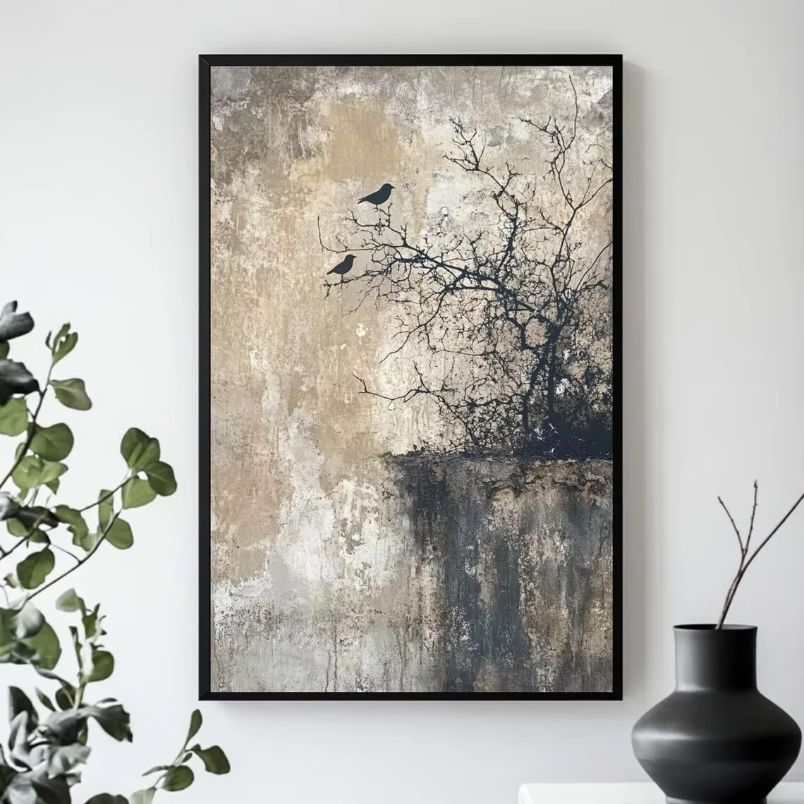 DFZEWKI Bird Wall Art, Delicate Bird for Living Room Bedroom Office Decor(40x50cm(16x20in)/No frame)