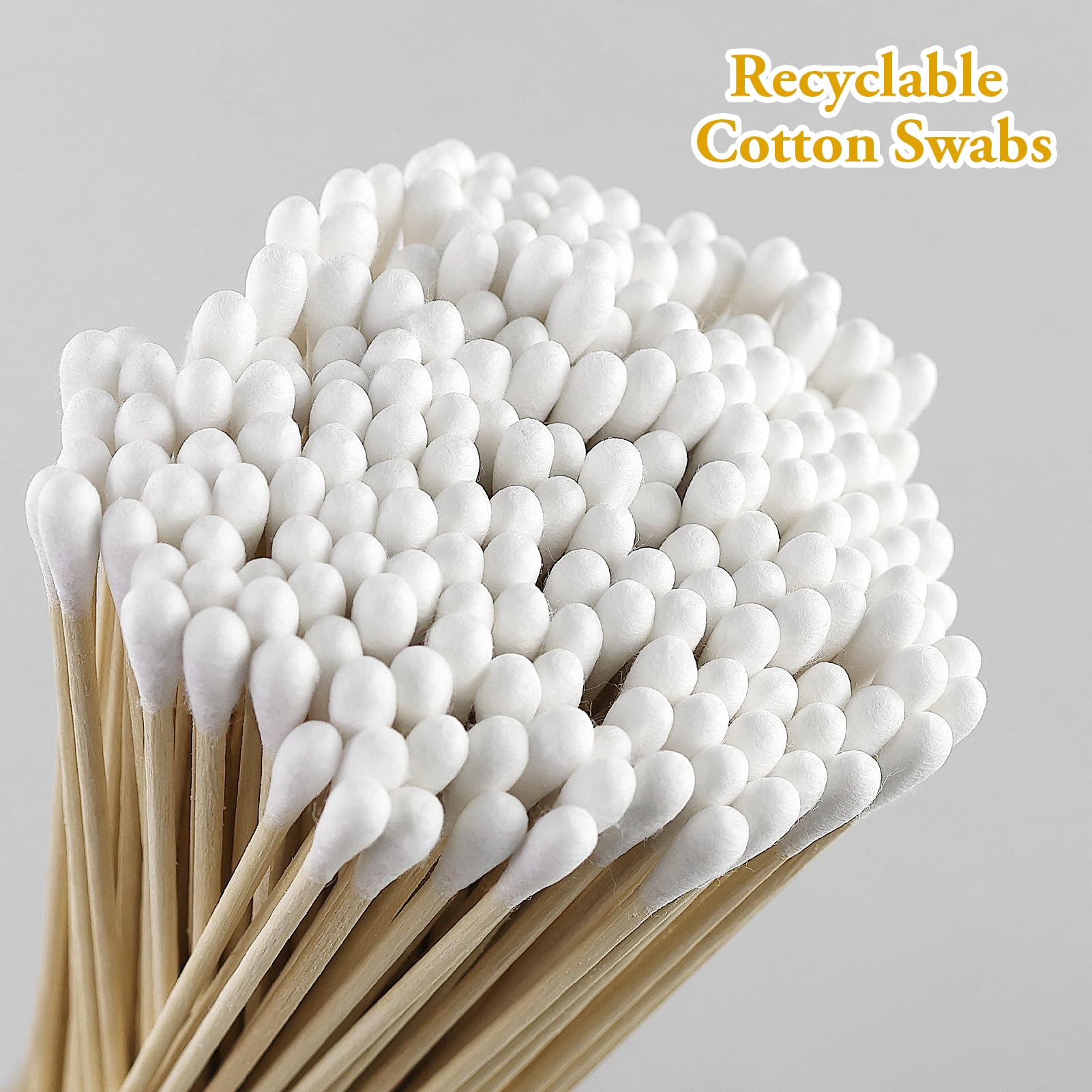 500 Bastoncini Di Cotone Con Manico In Legno 7,5 Cm – Doppia Punta Rotonda – 100% Cotone – Per Pulizia Tastiera, Trucco, Hobby