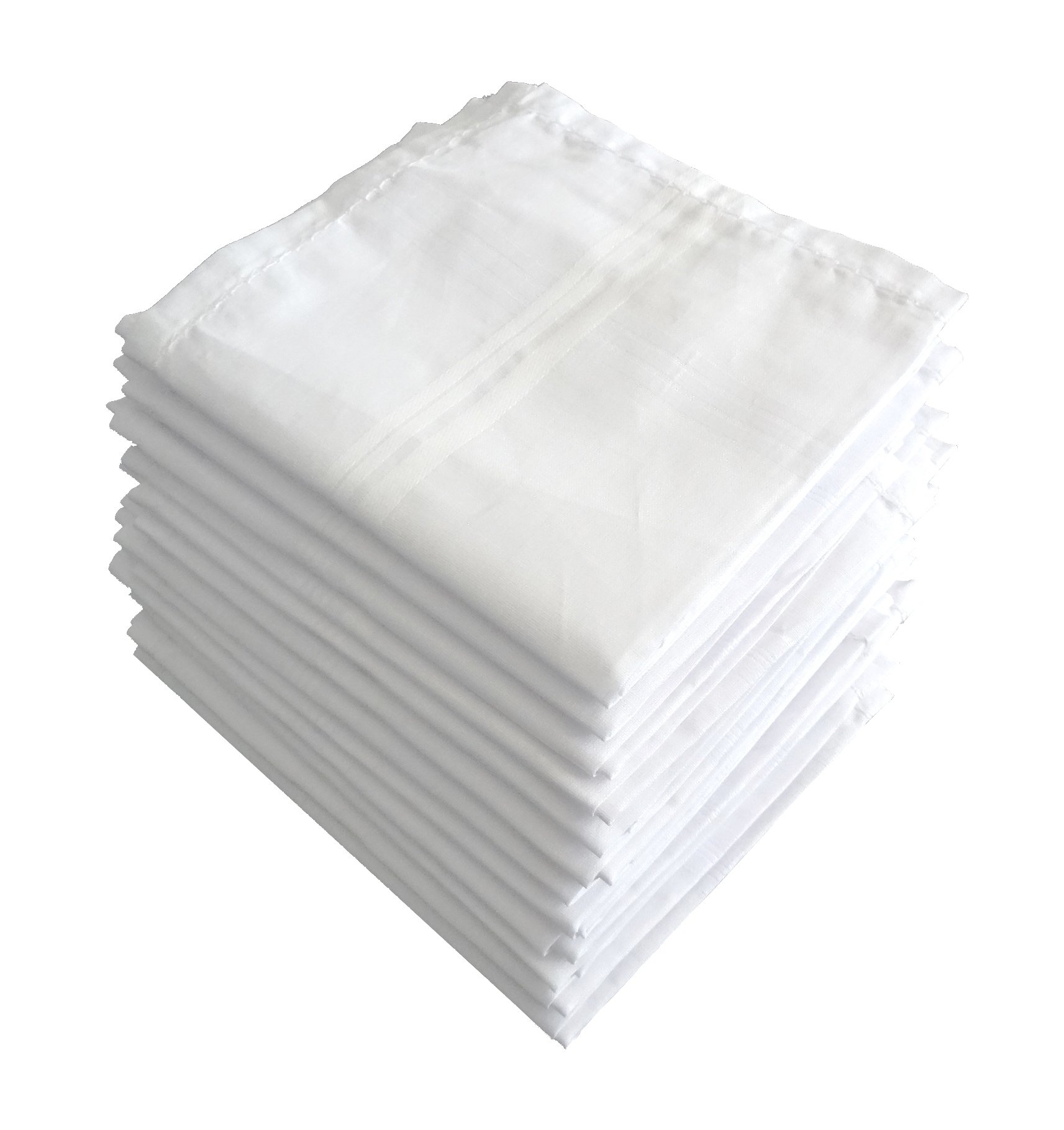 S4S 100% Cotton Premium Collection Handkerchiefs for Men (White_48CM X 48CM)