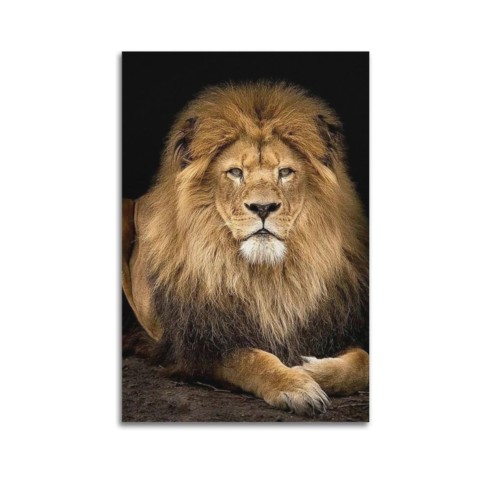 Xkuga Boys Unframe-Style African Lion Poster Wildlife Vintage Savannah King Roaring Modern Decorative Canvas Prints - Ideal Wall Art For Family, Man Cave, Game Room, & Girls Bedroom 20X30inch(50X75cm)
