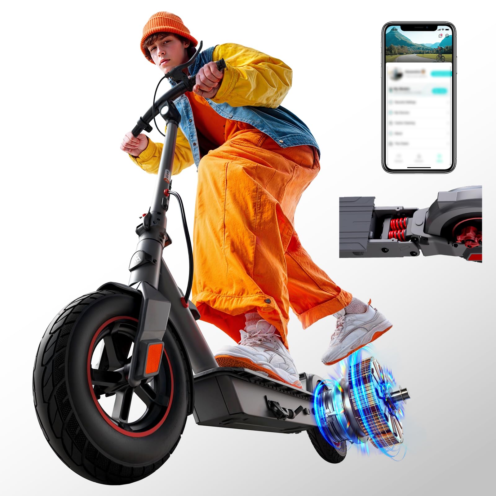 TST Electric Scooter for Adults 19 20 Mph Top Speed 20 30 Miles Range Off Road Electric Scooter