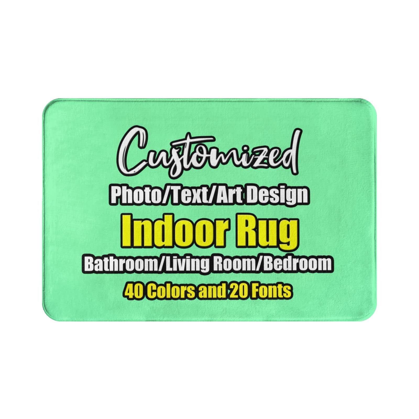 sophiehome Customzied Bath Rugs with Photo Text Picture, Personalized Flannel Rug Indoor for Home, Bedroom, Bathroom, Kitchen, Custom Floor Mat Decor