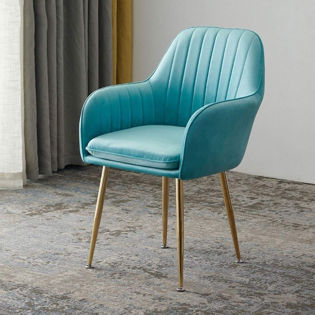 SJIALEN 4 Pcs Dining Chairs,with Backrest Soft Cushion for Office Lounge Dining Kitchen Bedroom Reception Chair Kitchen Chair (Color : Sky Blue)