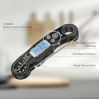 Vista 3 de Termómetro Digital de Carne - Termómetro de Lectura Instantánea Rápida para Cocinar, Dulces, Parrilla Exterior y Asado, Termómetro de Alimentos