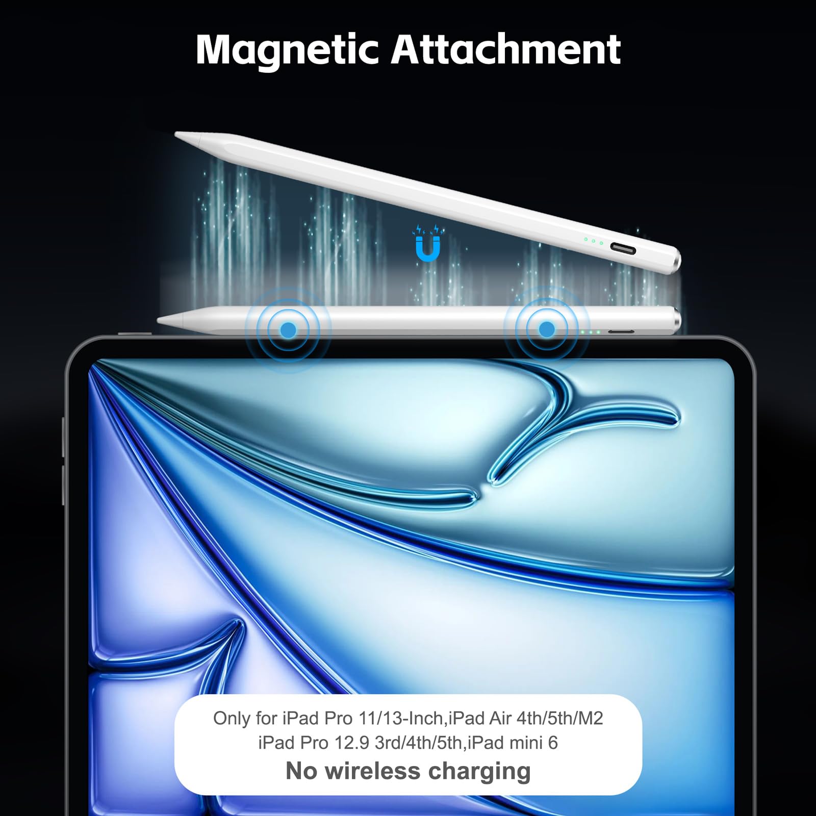 Stylus Pen for iPad 2025-2018 with 13mins Fast Charge,Tilt Sensitive Palm Rejection Pencil for iPad 11th A16,10th/9th/8th/7th/6th, Air 11/13 M2/M3,Pro 11/13 M4,Pro 12.9“,Air 5/4/3,Mini 7/6/5