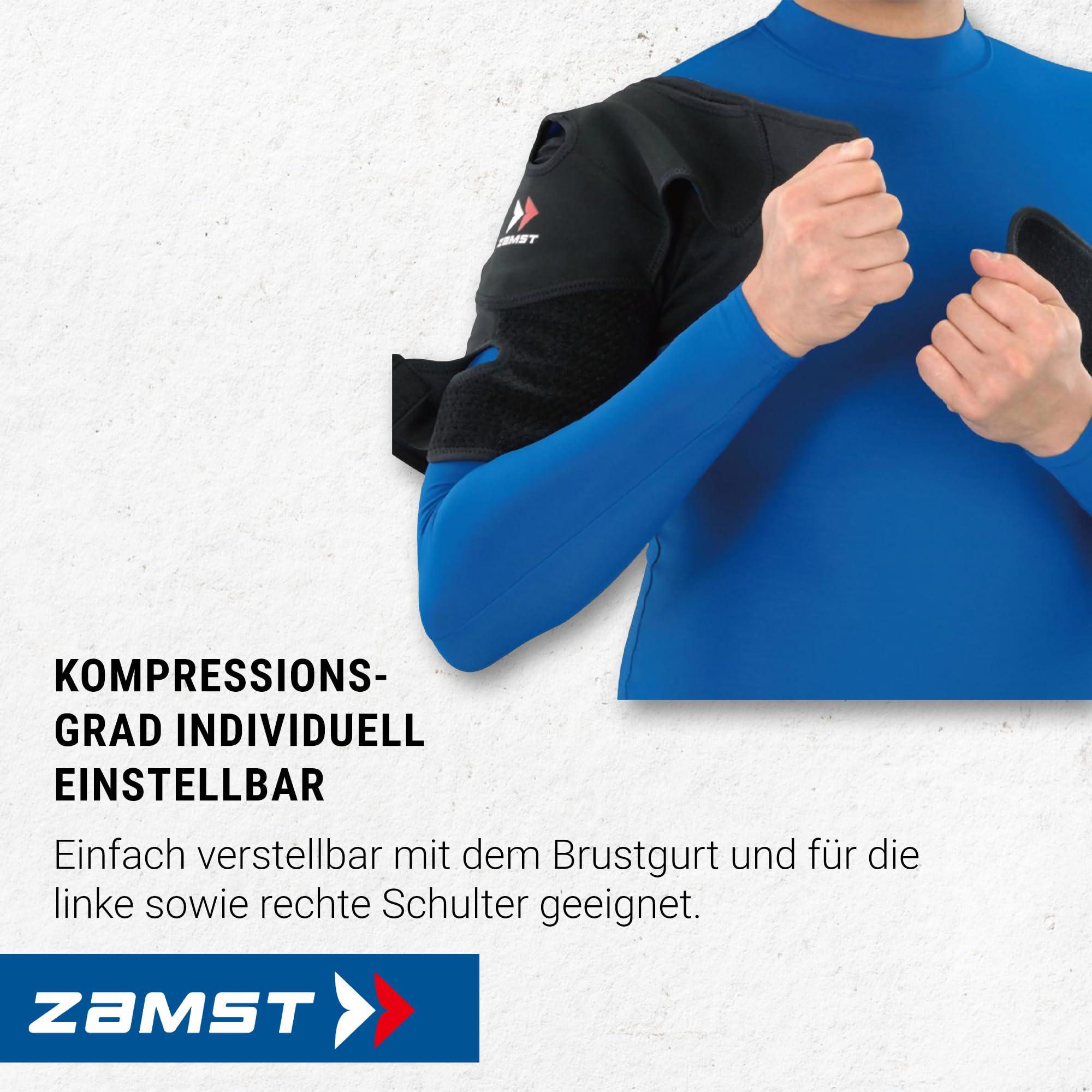Zamst Shoulder Wrap (S) Sport-Schulterbandage mit dynamischer Stabilisierung bei Schulterverletzungen (XL)