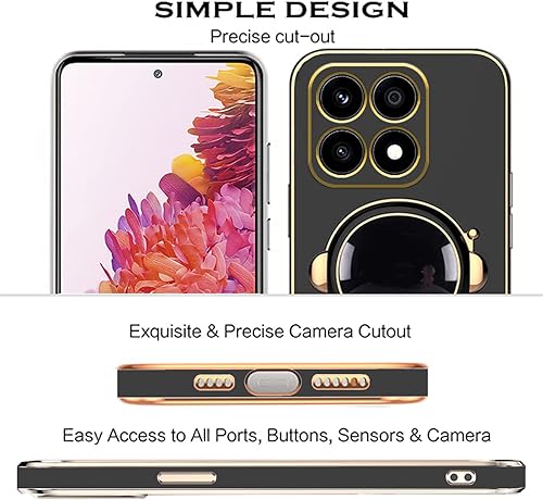 Miniatura 7 de Funda compatible con Honor X8a con chapado creativo de astronauta y caricatura, rosa, para Honor X8a, funda de teléfono de silicona a prueba de