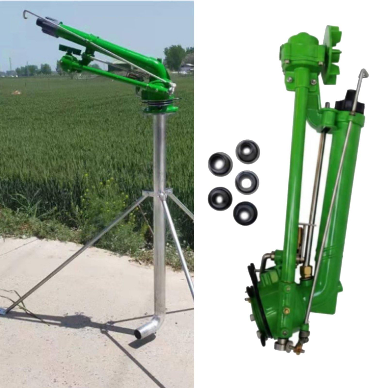 para Riego Aspersor Pulverizador Difusor Rotación Completa 360 Grados y Caudal Uniforme para Superficies Apto para Huertos Césped Control de Polvo Refrigeración, Size to 1