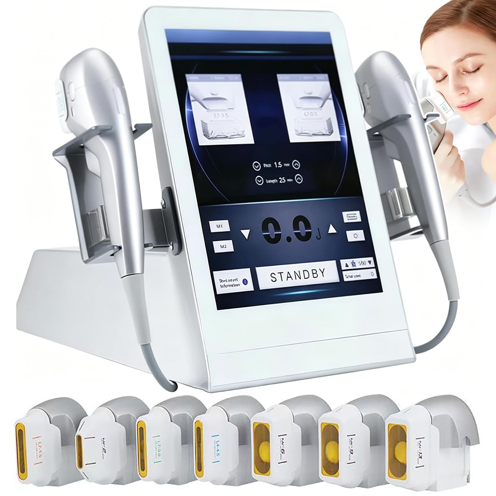 ZHZWwansuGE HIFU 7D Skin Tightening Device, High-Intensity Focused Facial Lifting Beauty Device, With 7 Probes, Tightens Fine Lines, Eliminates Wrinkles, And Sculpts The Body