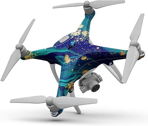 Miniatura 10 de Compatible con Drone DJI Spark - Calcomanía protectora de vinilo resistente a los arañazos - Orbes dorados y plateados de luz brillante sin enfoque