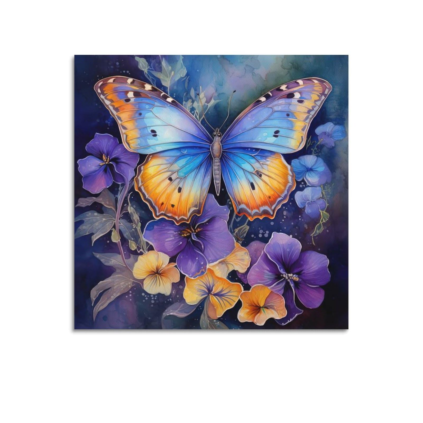 ZSZWHJ Animal Poster Beautiful Butterfly Poster Decorative Painting Canvas Wall Posters And Art Picture Print Modern Family Bedroom Decor Posters 12x12inch(30x30cm)