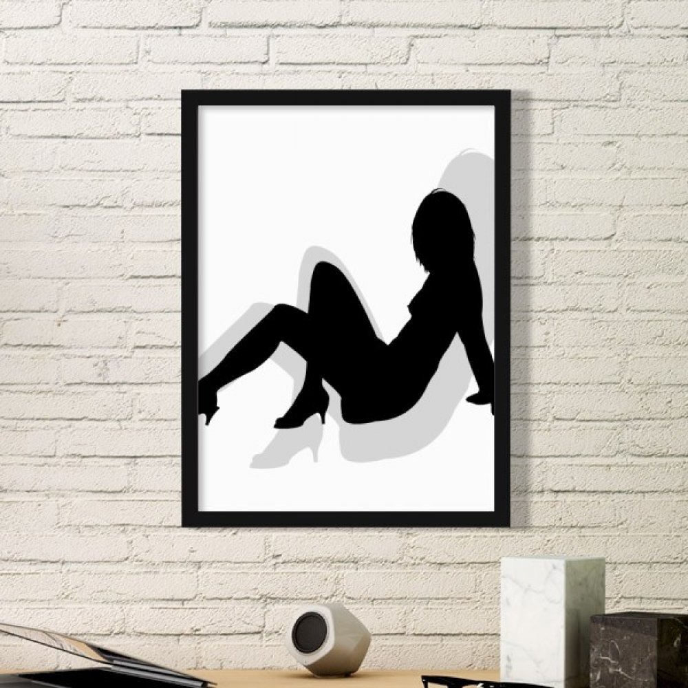 Cadre photo silhouette femme bois noir pour sublimer la deco de votre salon