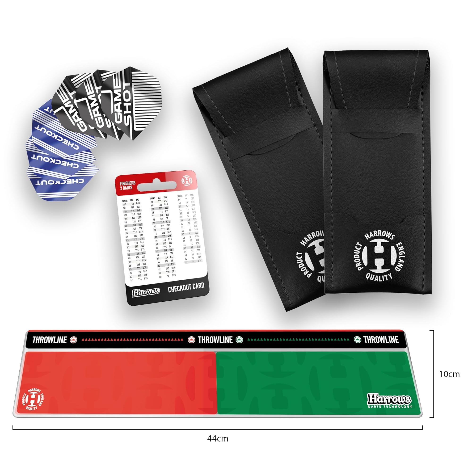 Harrows Dartboard Surround – 4-teiliges Wandschutz-Ring-Set oder komplettes Premium-Dart-Bundle mit Board, Trophäe-Darts & Oche – Optionen für Zuhause, Club & Geschenk-Set (Bundle)