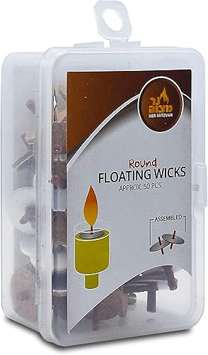 Miniatura 4 de Ner Mitzvah Mechas flotantes redondas premontadas, 50 unidades, mechas de algodón y soportes de disco de corcho para tazas de aceite