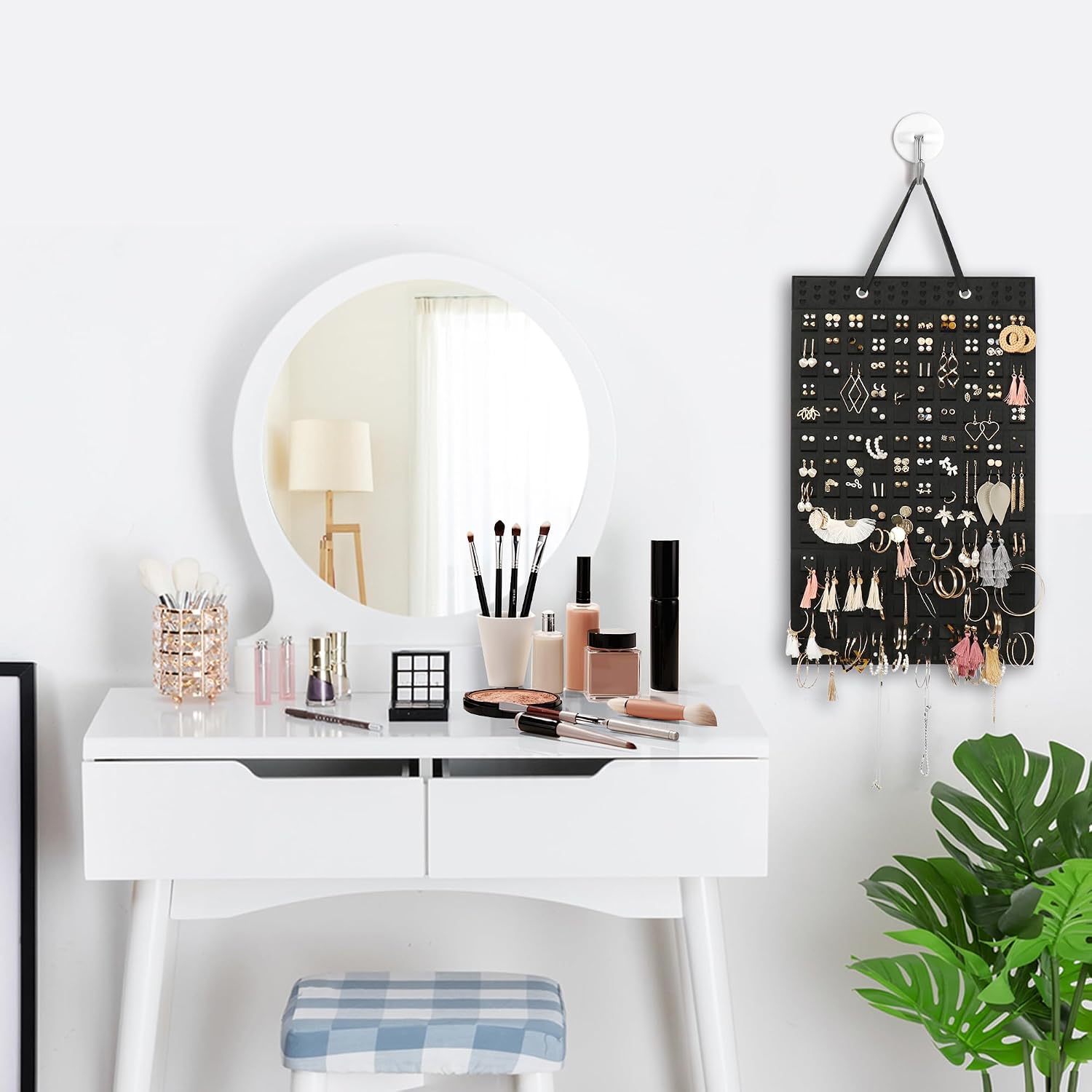 RESOVO Hanging Earrings Organizer & Holder, Wall Mount Earring Holder