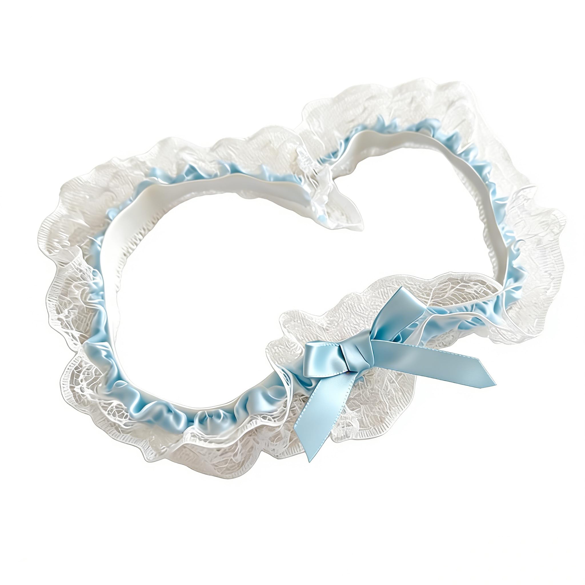 Jrteay Women's Blue Garter, Garters For Brides, Lace Bow Bride Garter, Bridal Lace Wedding Garters With Ribbon Bow, For Bride, Hen Party Bachelorette Party Weddings Accessories