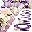 WDF 30Guest Purple Plastic Plates with Gold Rim & Disposable Gold Plastic Silverware With Purple Handle - Baroque Party Plates Mardi Gras Plate for Birthday Parties/Wedding