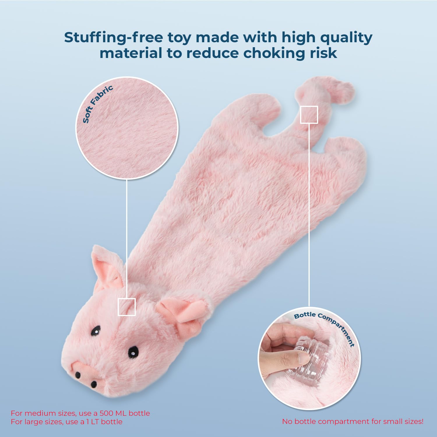 Best Pet Supplies 2-in-1 Stuffless Squeaky Dog Toys with Soft, Durable Fabric for Small Medium, and Large Pets - Image 4