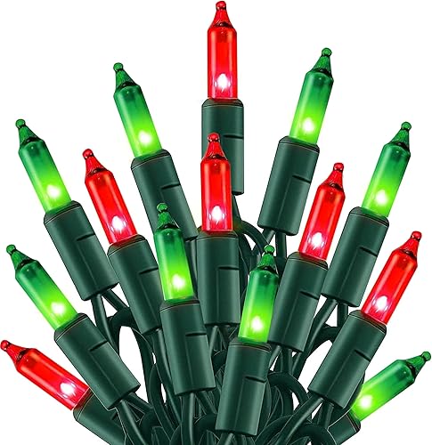 Miniatura 1 de TW SHINE Luces de Navidad azules, 20 pies, 100 unidades, luces incandescentes de Navidad, decoraciones navideñas impermeables para exteriores,