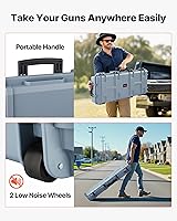 Vista 59 de VEVOR Rifle Case, Rifle Hard Case with 4 Layers Fully-protective Foams, Lockable Hard Gun Case with Wheels, IP67 Waterproof & Crushproof, for Rifles