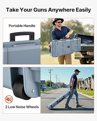 Miniatura 59 de VEVOR Rifle Case, Rifle Hard Case with 4 Layers Fully-protective Foams, Lockable Hard Gun Case with Wheels, IP67 Waterproof & Crushproof, for Rifles