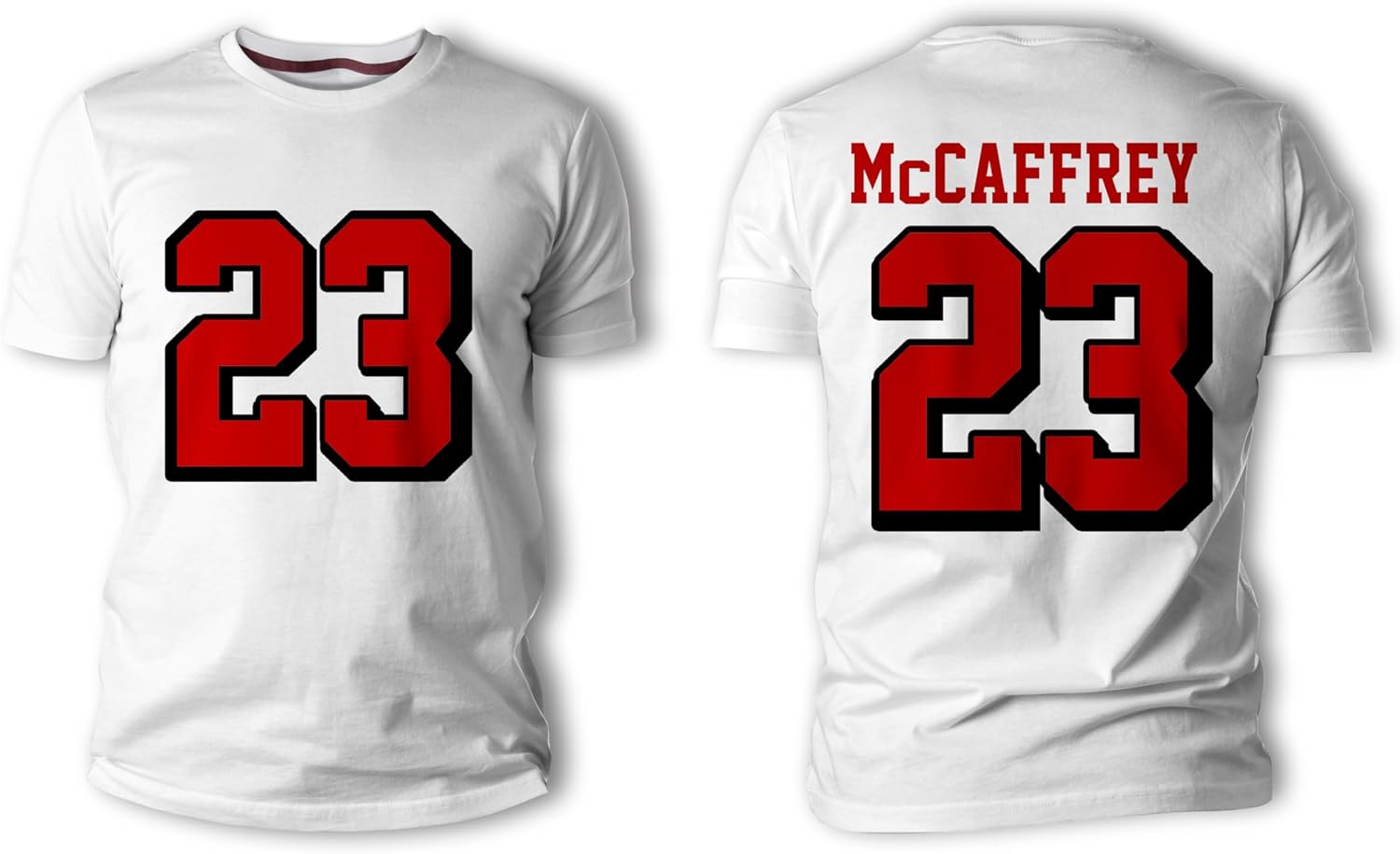 Christian McCaffrey #23 San Francisco Football 100% Cotton Shirt Jersey Men's Adult