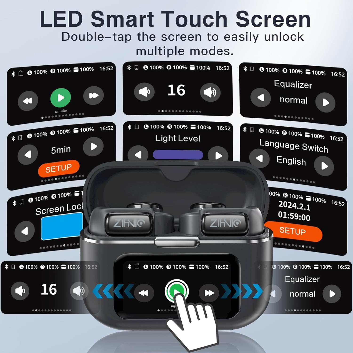 ZIHNIC S12A LED Smart Touch Screen interface options