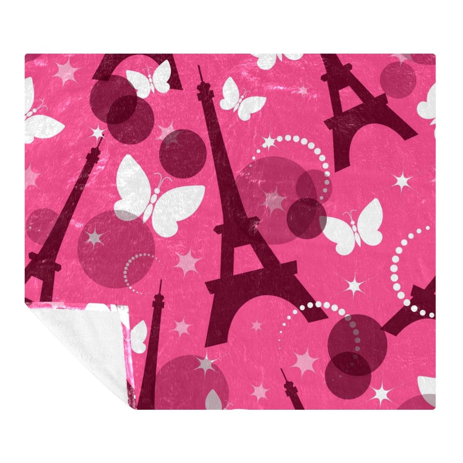 Couverture douce et légère en microfibre plaid polaire rose lit sofa
