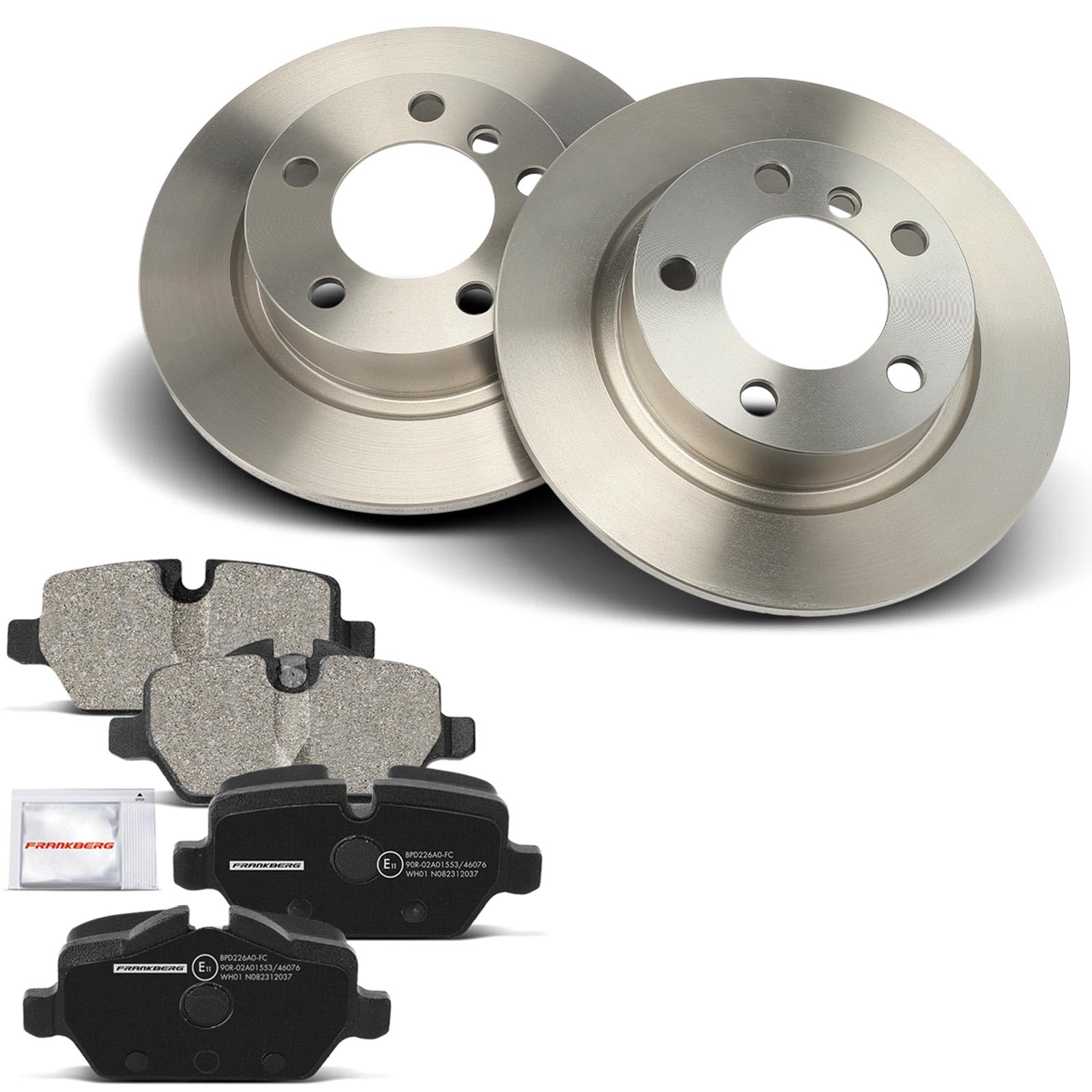 Frankberg Set freni incl. 2x Dischi Freno + 4x Pastiglie dei Freni Posteriore Compatibile con M.i.n.i Countryman R60 M.i.n.i Paceman R61 Replace# 34219811539